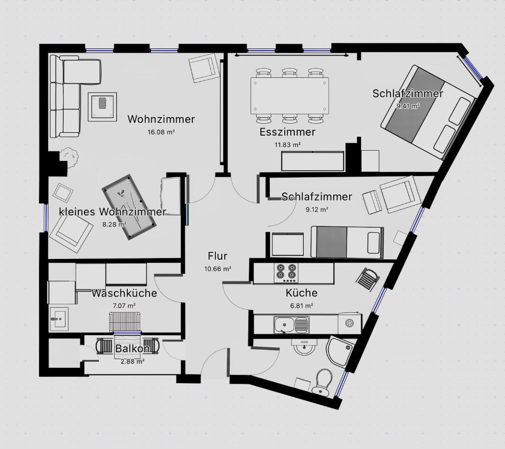 Das Blaue Tuerchen - Wohnung Mit Beamer Und Kicker بريمرهافن المظهر الخارجي الصورة